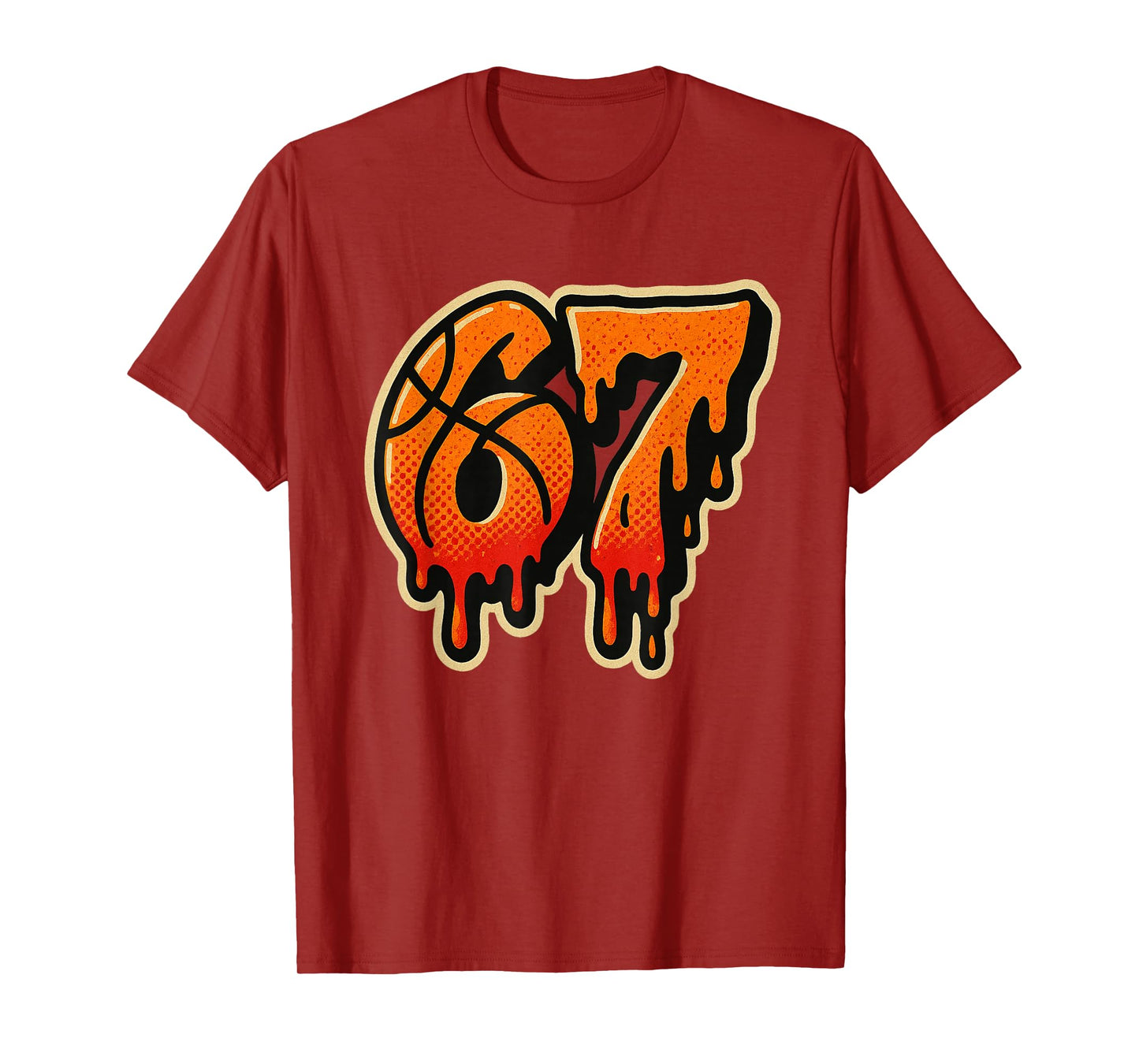 Gen Alpha Slang Kids 67 Basketball Ice Cream Drip Six Seven T-Shirt