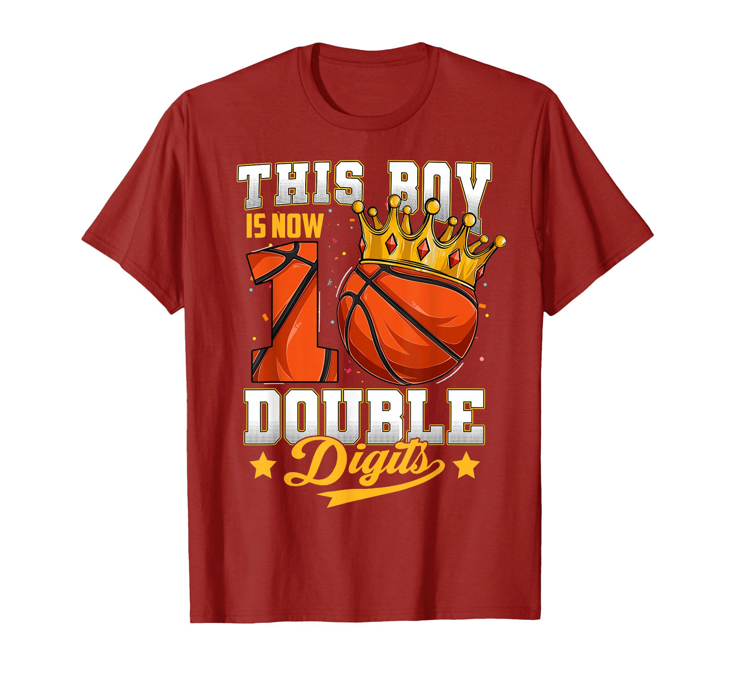 This Boy Double Digits Ten Basketball 10 Year Old Birthday T-Shirt