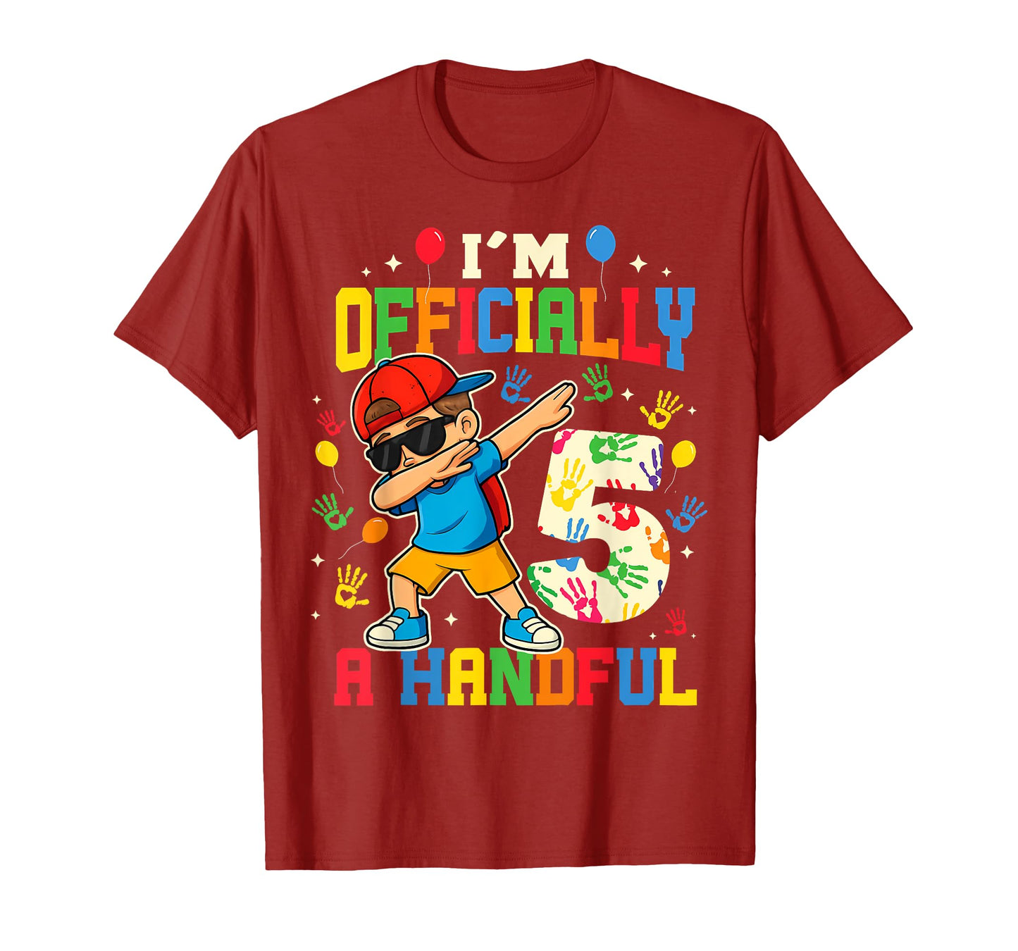 Kids I'm Officially A Handful Five Cool 5th Birthday Turning T-Shirt