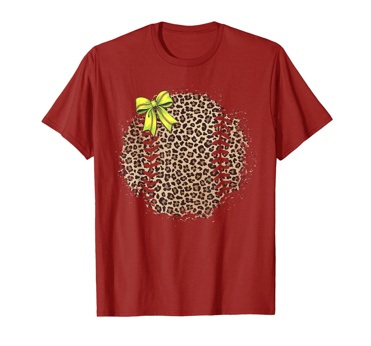 Softball Mom Leopard Coquette Bow Softball Mama Game Day T-Shirt