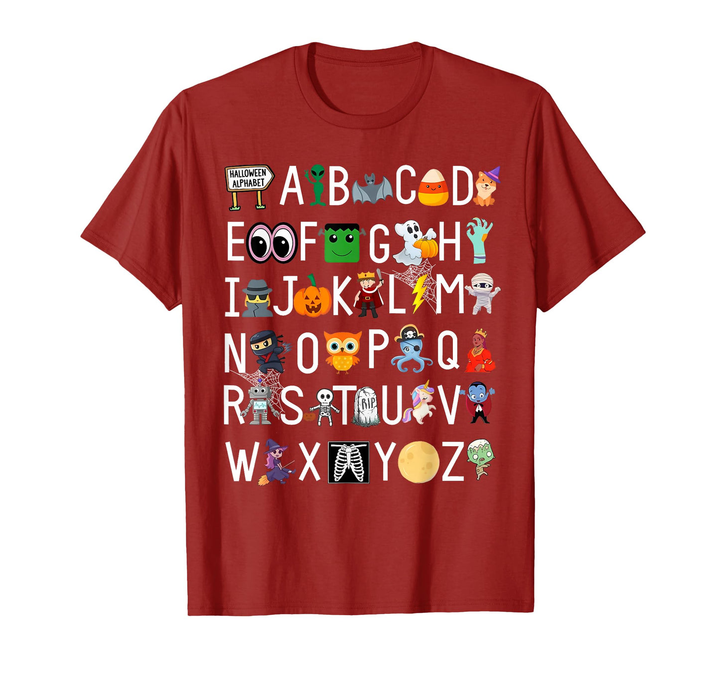 ABCs Learning Kindergarten Teacher Funny Halloween Alphabet T-Shirt