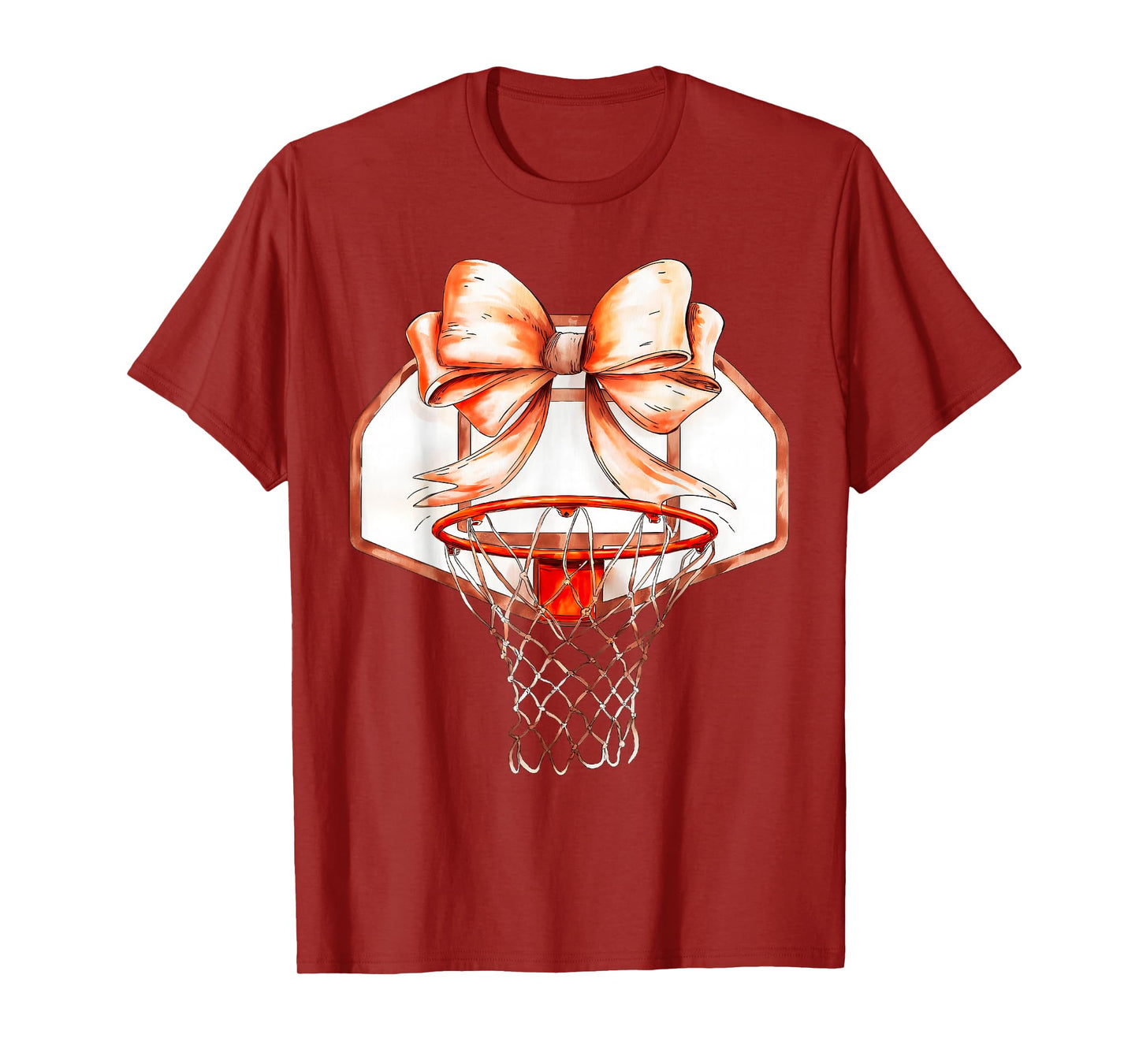 Basketball Sports Mom Game Day Bow Basketball Girl Gift T-Shirt