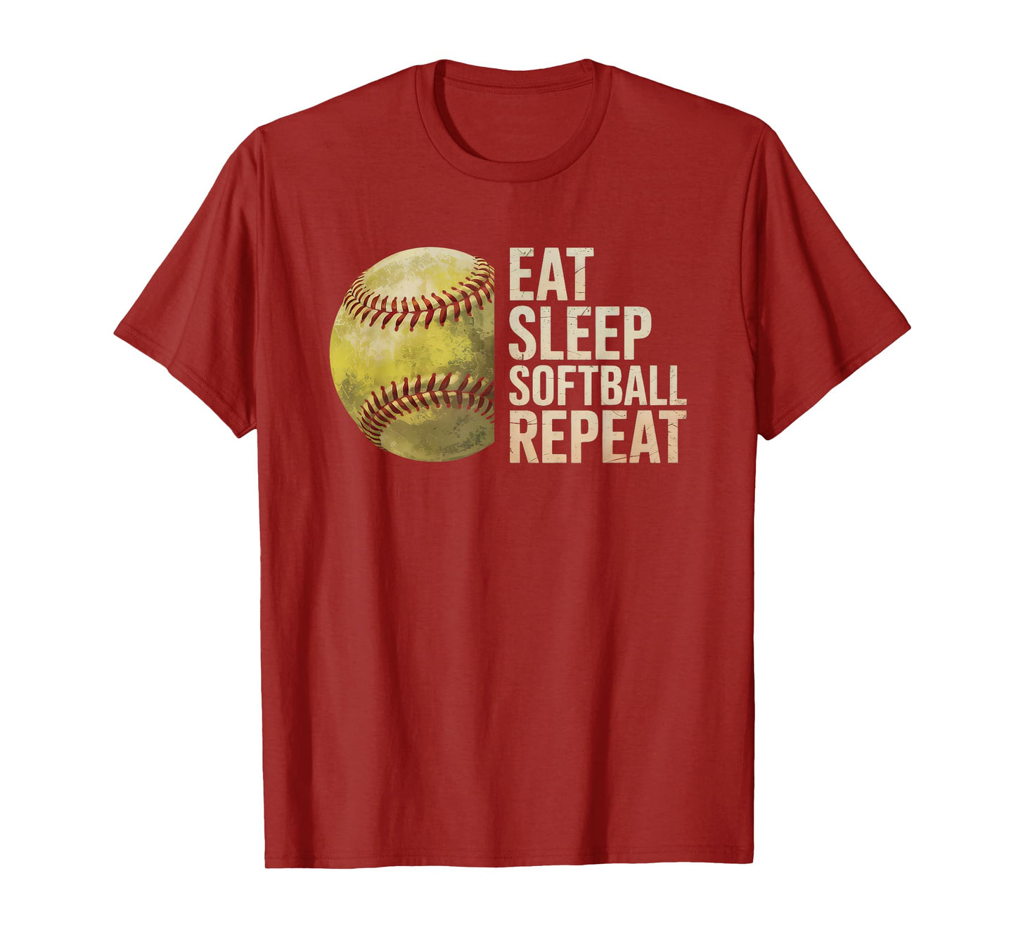 Eat Sleep Softball Repeat Funny Softball Player Men Women T-Shirt