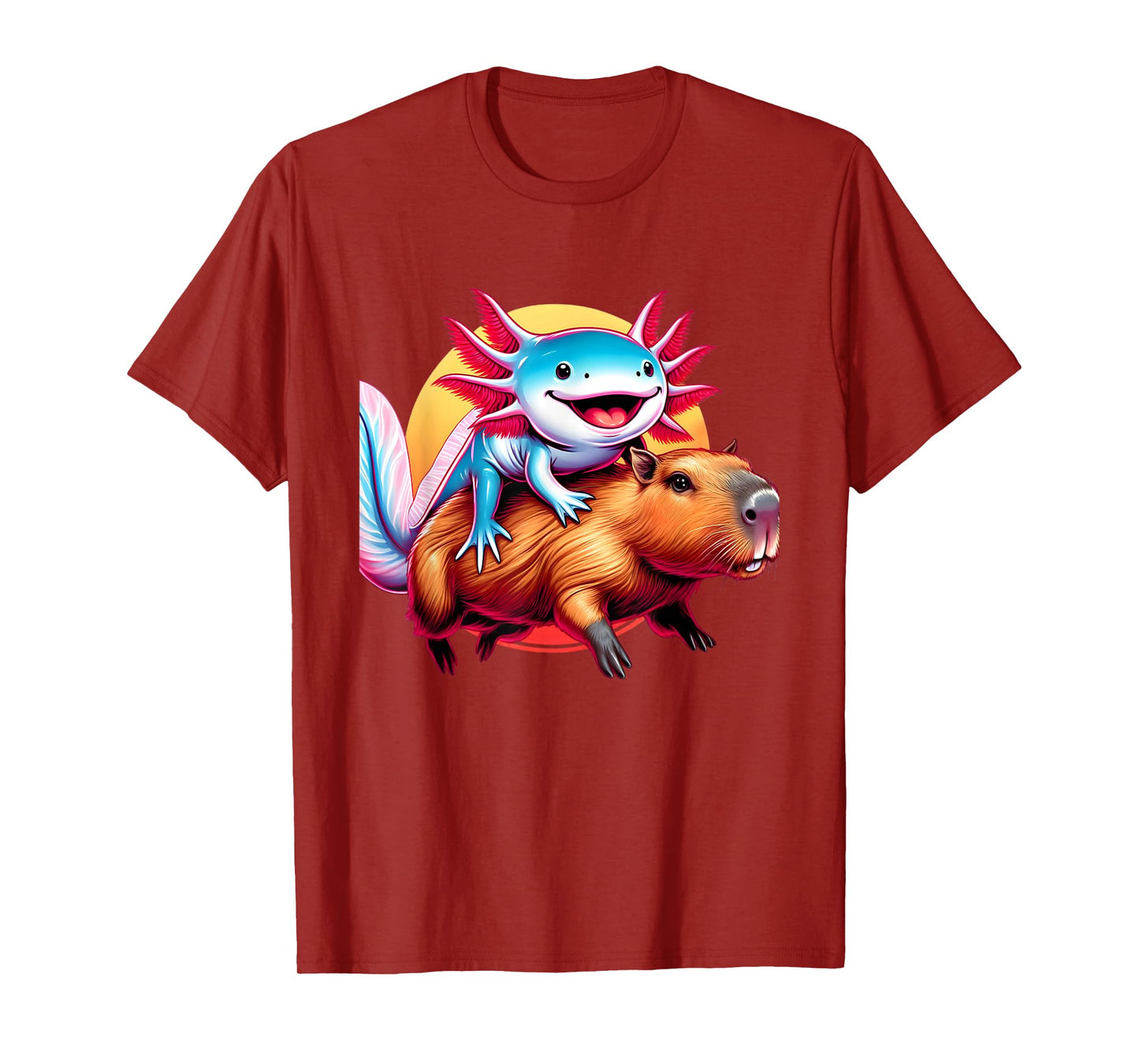 Funny Capybara Graphic Tee Men Women Kids Boys Axolotl Lover T-Shirt