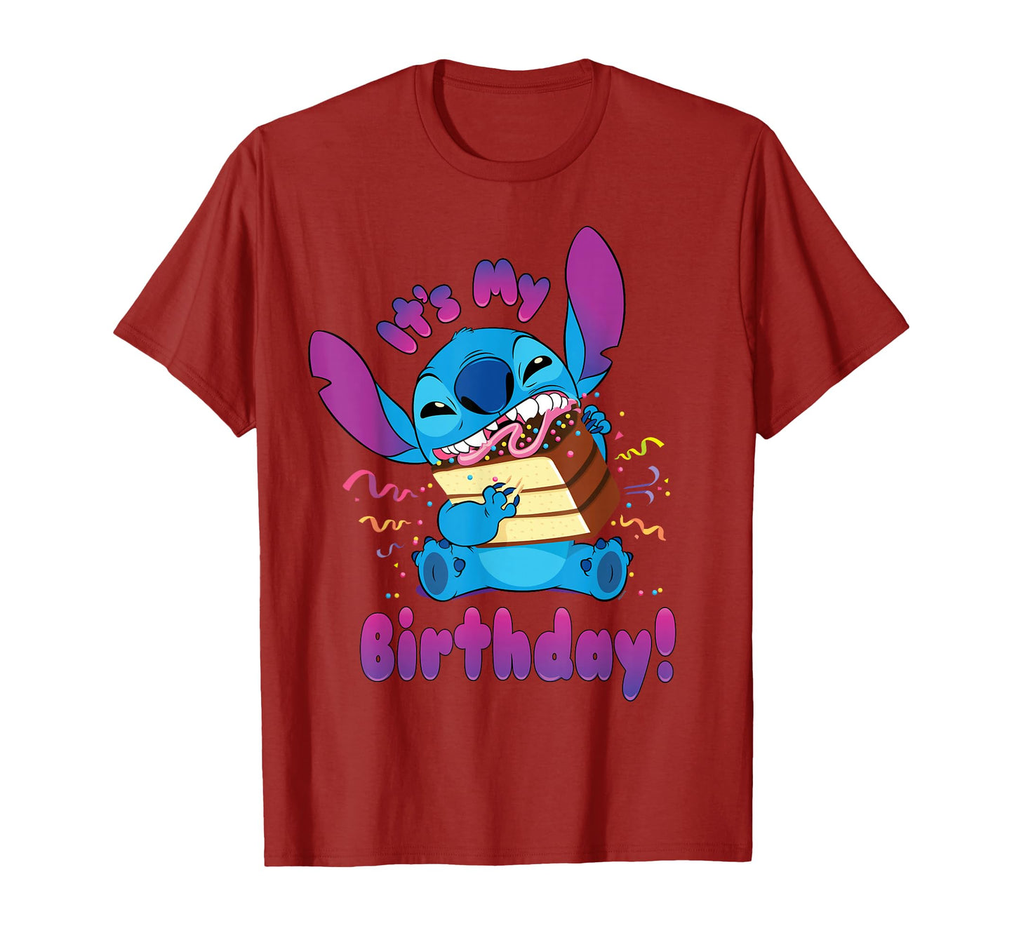Disney Stitch "It's My Birthday" Party Crasher with Cake T-Shirt