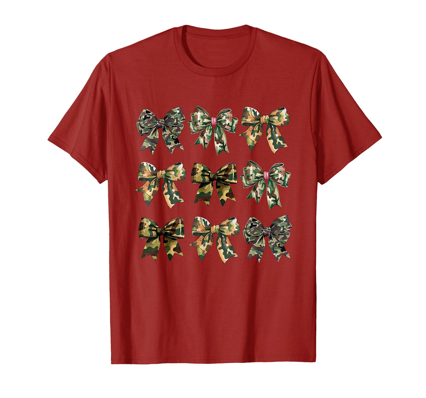 Camouflage Camo Bow Girls Camo Coquette Bow Hunting Women T-Shirt