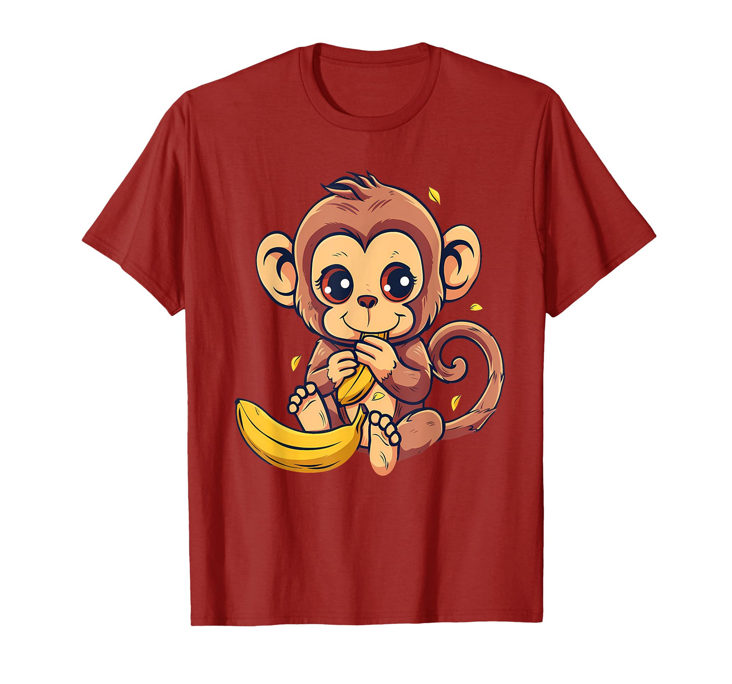 Banana Monkey Cute Monkey Wildlife Animal Art Drawing T-Shirt