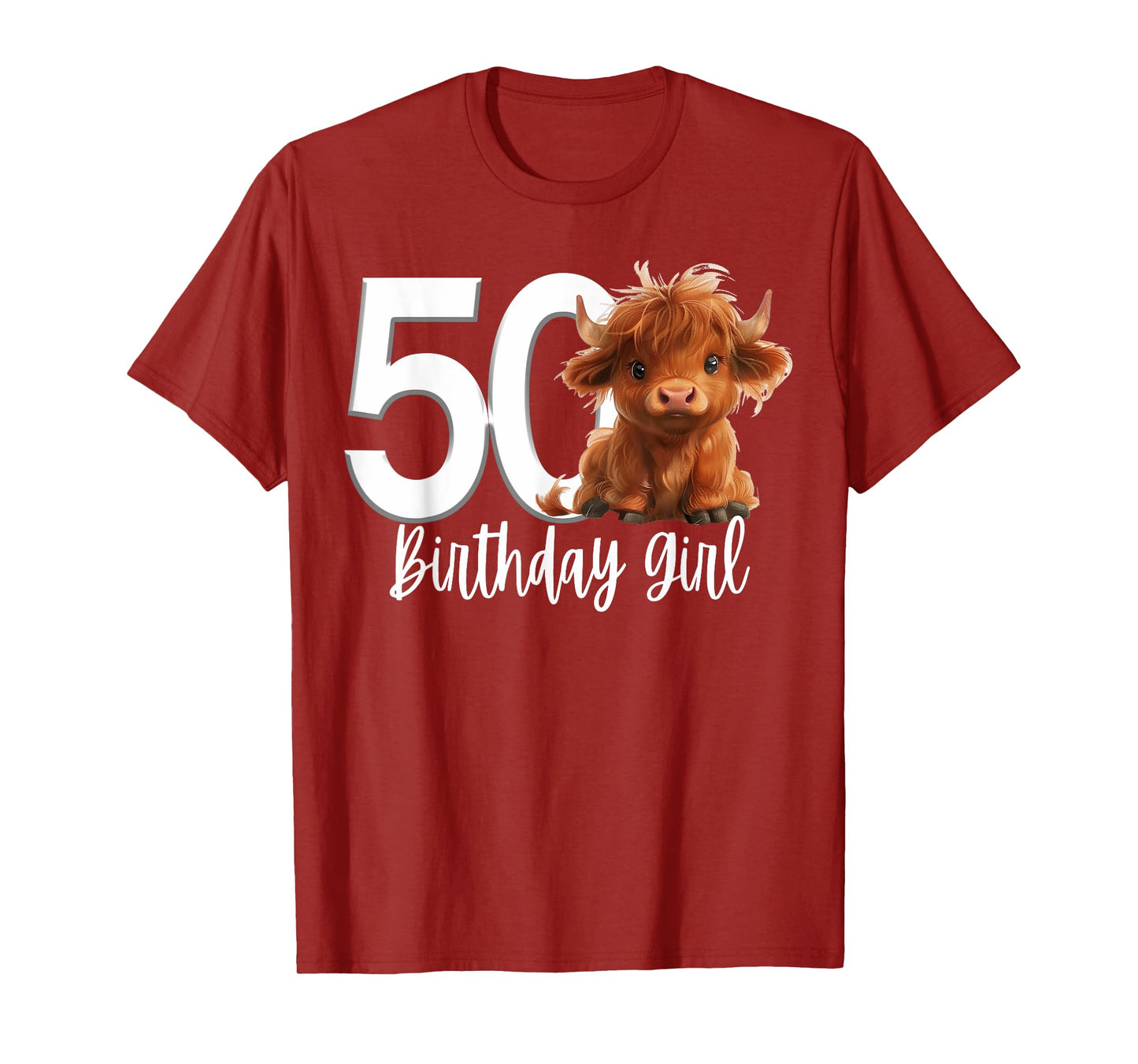 50th Birthday Highland Cow Party Women Gen X Mom Fifty 50 T-Shirt