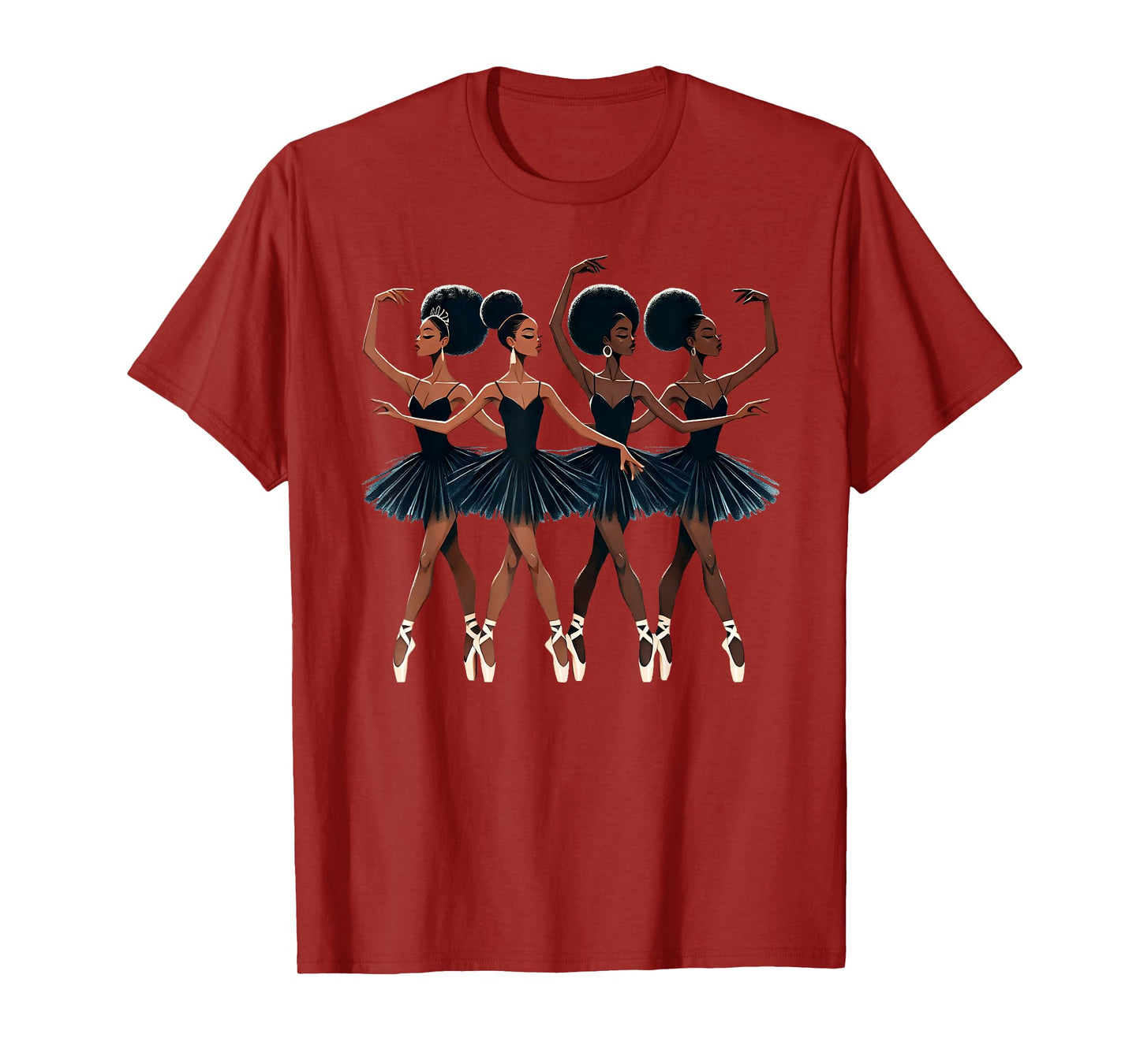 Black African American Ballerina Ballet Dance Dancing Girls T-Shirt