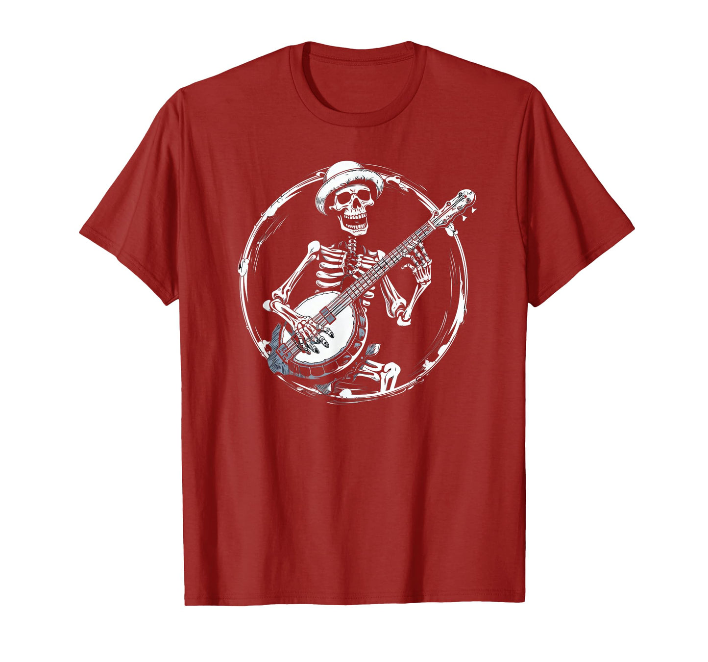 skeleton playing banjo Funny Bluegrass Style T-Shirt