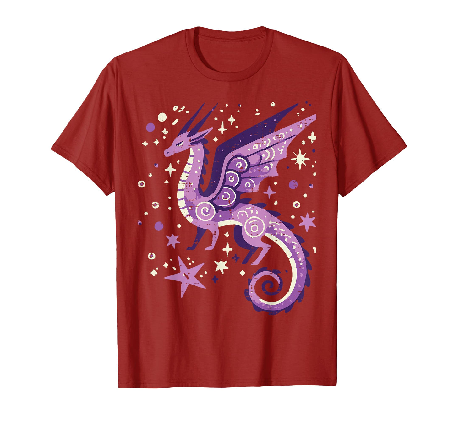 Purple Dragon Stars Cute Fantasy Mythical Girls Kids Women T-Shirt