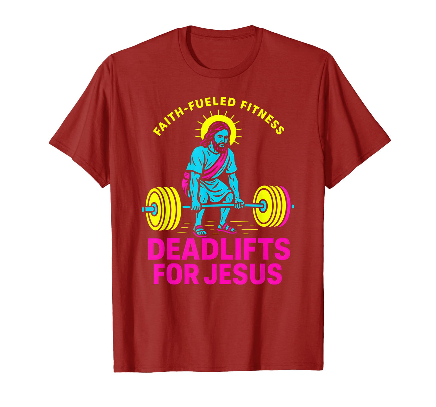 Christian Fitness Deadlifts for Jesus Cool Mens Religious T-Shirt