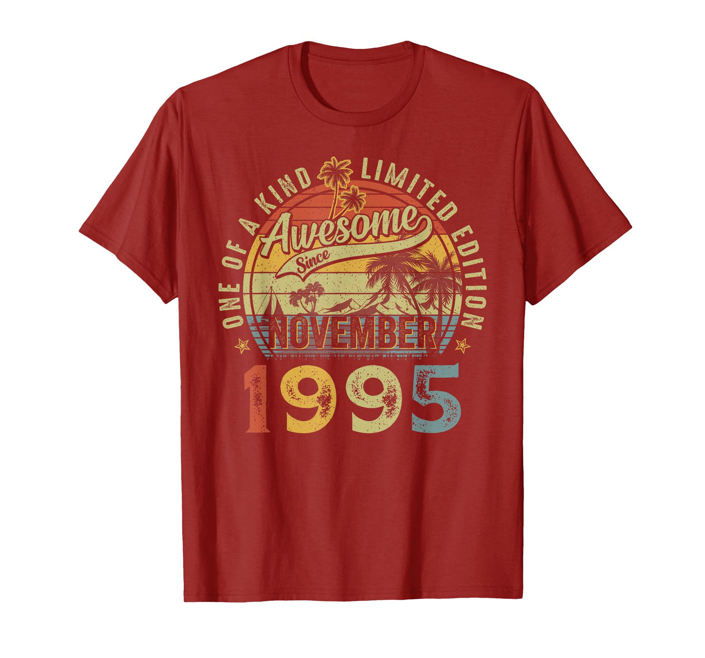 Awesome Since November 1995 Vintage Retro 30th Birthday Men T-Shirt