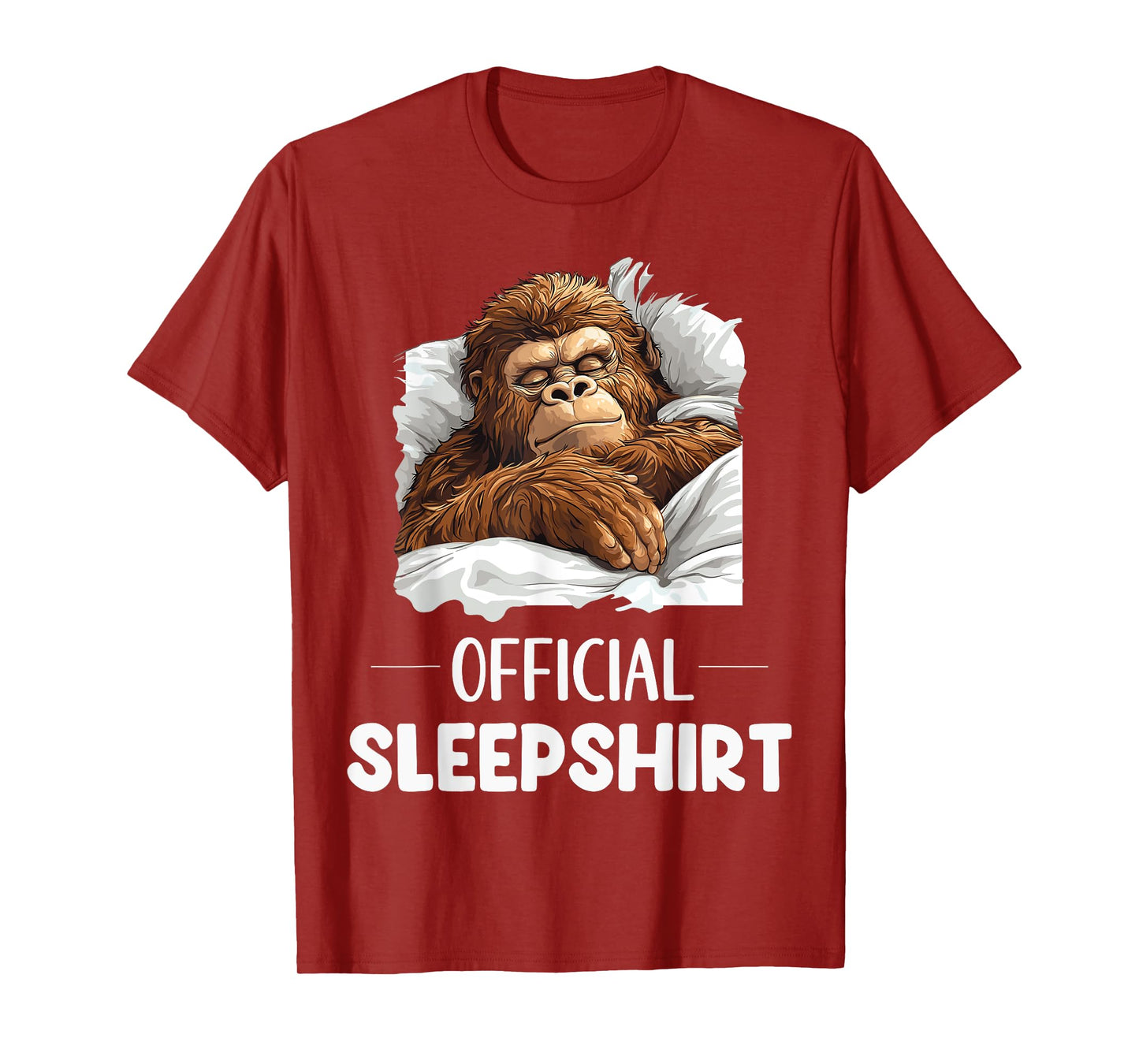 Official Sleepshirt Sleeping Bigfoot Sasquatch Lovers Pajama T-Shirt