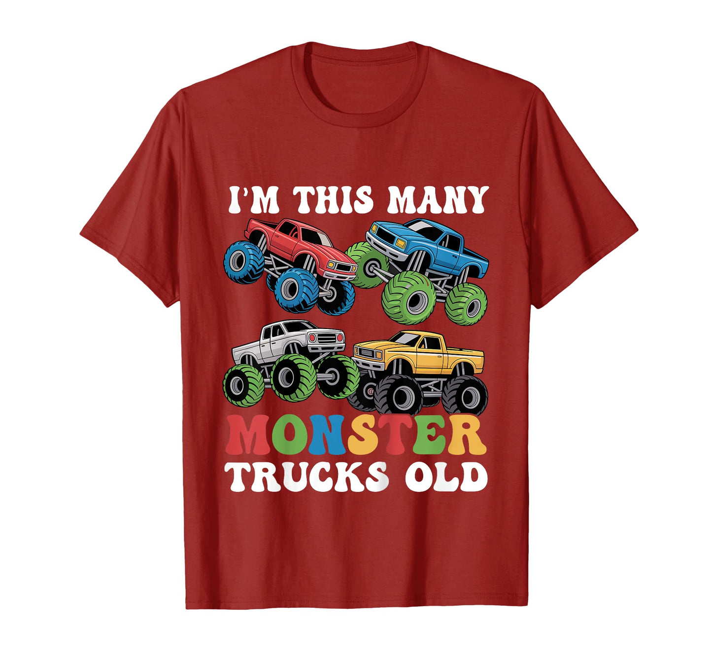 Kids I'm This Many Monster Truck Old 4th Birthday Boy for kids T-Shirt