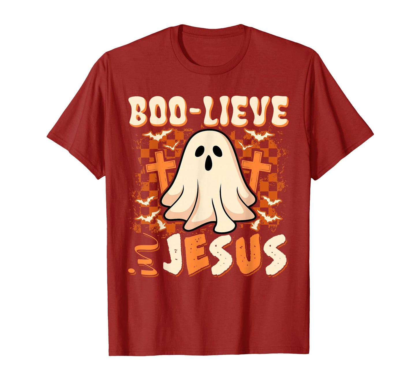 Boo-Lieve in Jesus Christian Halloween Ghost Boo Funny T-Shirt
