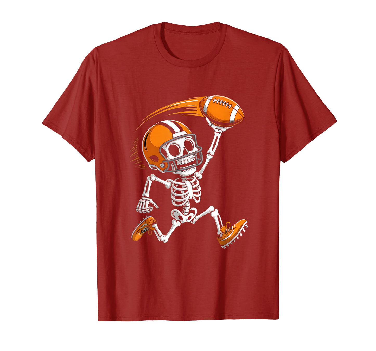 Halloween Skeleton Funny Football Shirt for Teens Boys Men T-Shirt