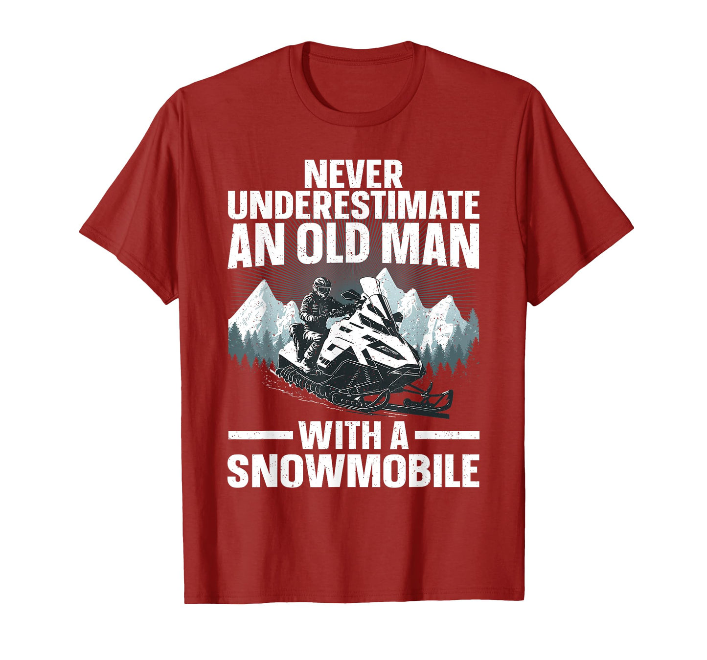 Snowmobile Art For Men Grandpa Snowmobiling Snowmobile Lover T-Shirt