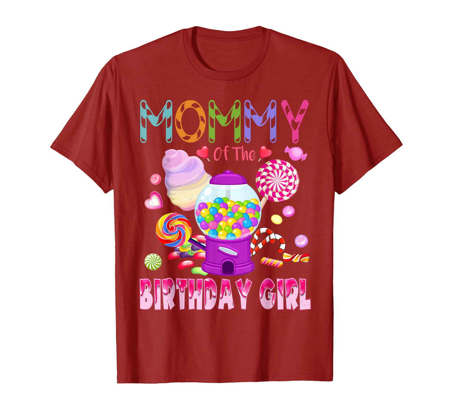 Mommy Of The Birthday Gifts Girl Candyland Candy Birthday T-Shirt