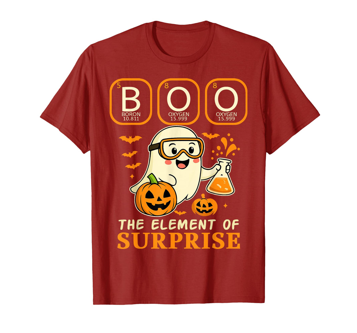 Chemistry Boo The Element of Surprise Cute Chemist Halloween T-Shirt
