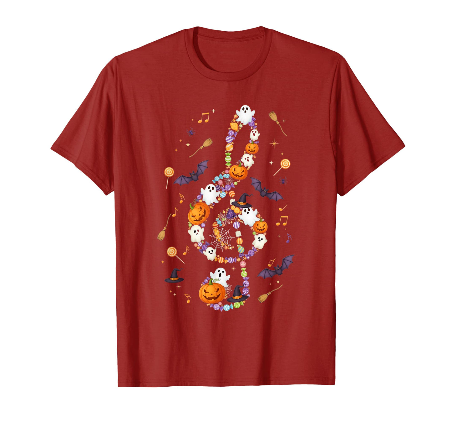 Music Note Symbol Halloween For Music Teacher Musicians T-Shirt