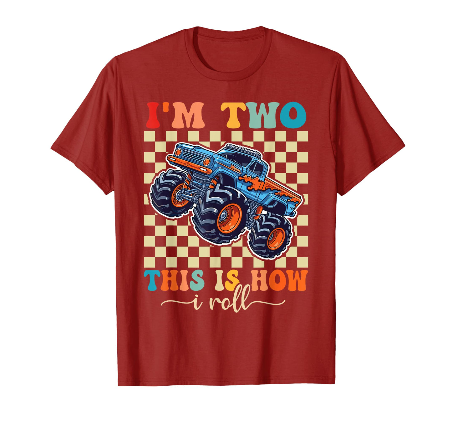 2nd Birthday Monster Truck 2 Year Old Boys Monster Truck T-Shirt
