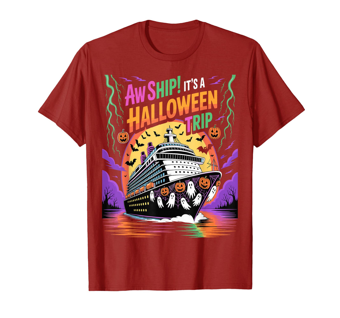 Aw Ship It’s a Halloween Trip Funny Cruise T-Shirt