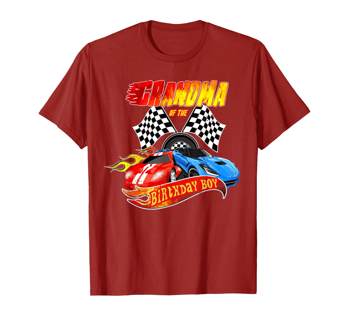 Grandma Of The Birthday Boy Race Car Birthday Party Racing T-Shirt