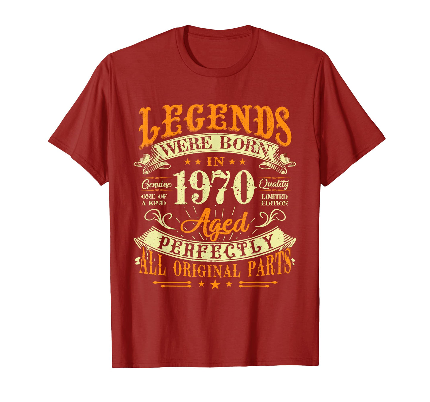 55th Birthday Vintage Legends Born In 1970 55 Years Old T-Shirt
