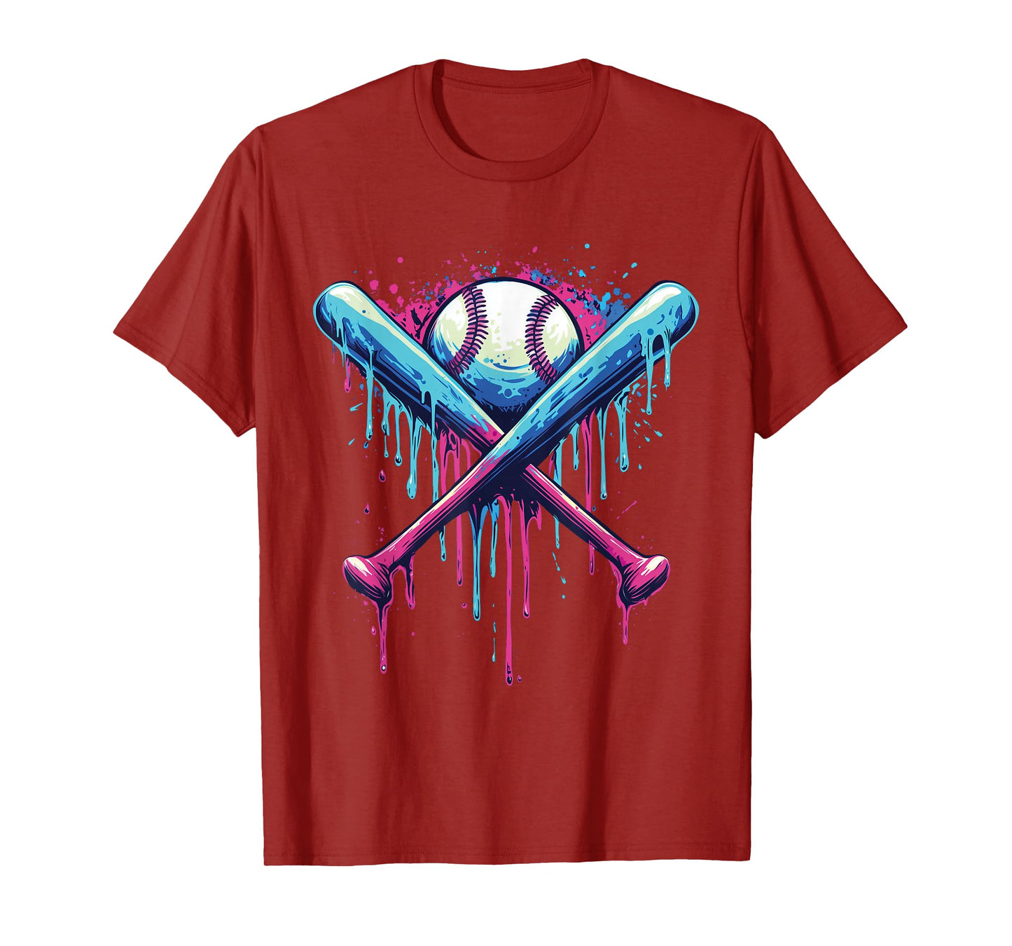 Baseball Bat Drip Funny Graphic T-Shirt