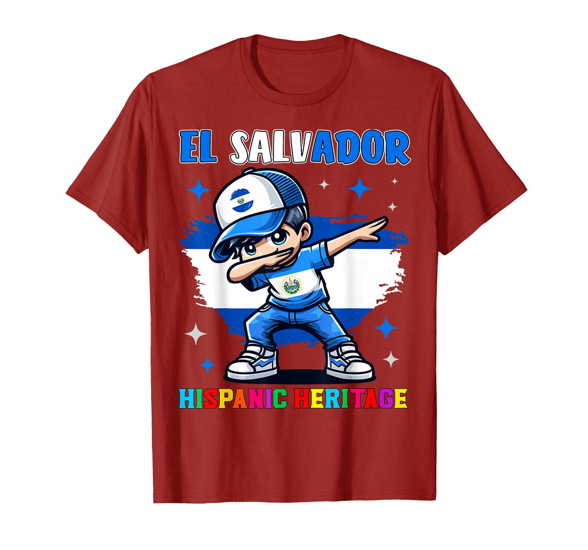 El Salvador Dabbing Kid Hispanic Heritage Celebration Kids T-Shirt