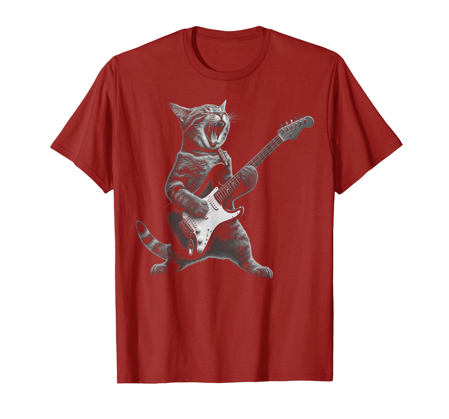 Funny Cat Playing Guitar Rock and Roll Gifts Men Women Kid T-Shirt