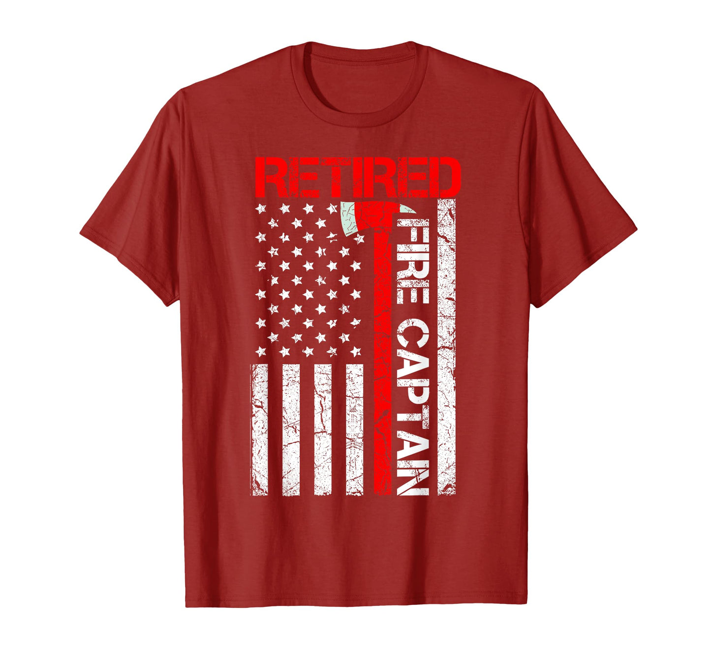 Retired Firefighter Fire Captain Retirement American Flag T-Shirt