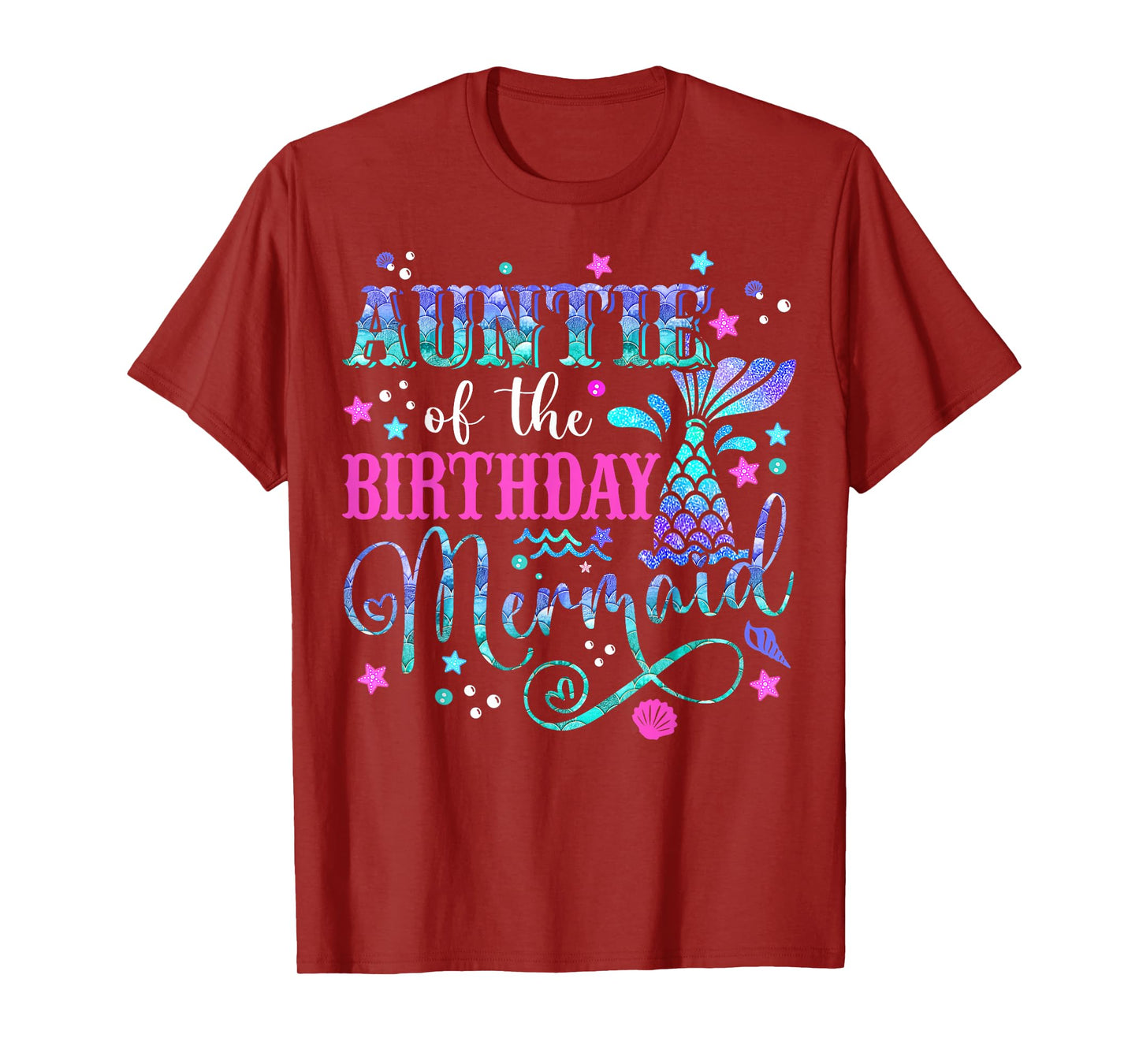 Auntie Of The Birthday Mermaid Girl Bday Party Squad Family T-Shirt