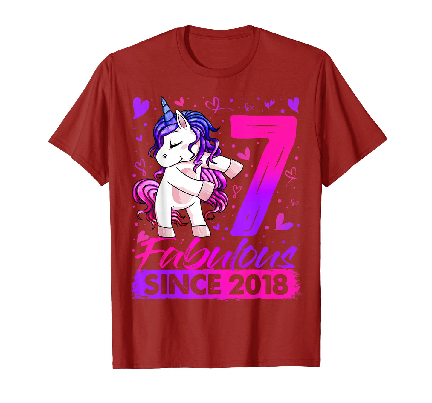 7 Year Old Unicorn Gifts For Girls 7th Birthday Girl Party T-Shirt