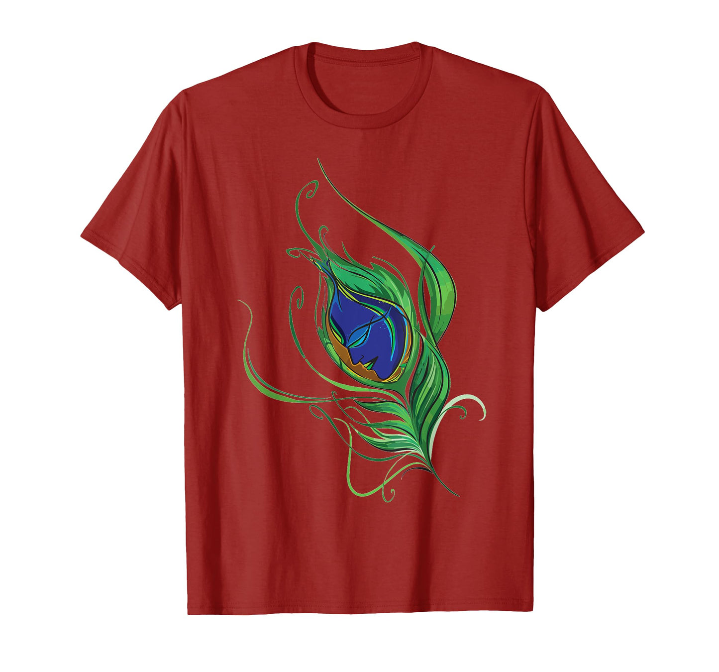 Artistic Peacock Feather Lord Krishna Tshirt. T-Shirt