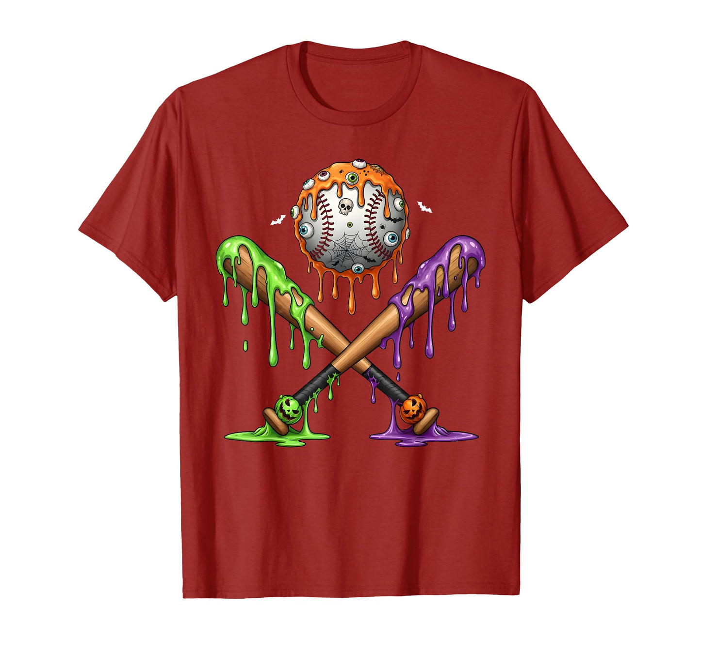 Baseball Bats Drip for Boys Ice Cream Drip Halloween T-Shirt