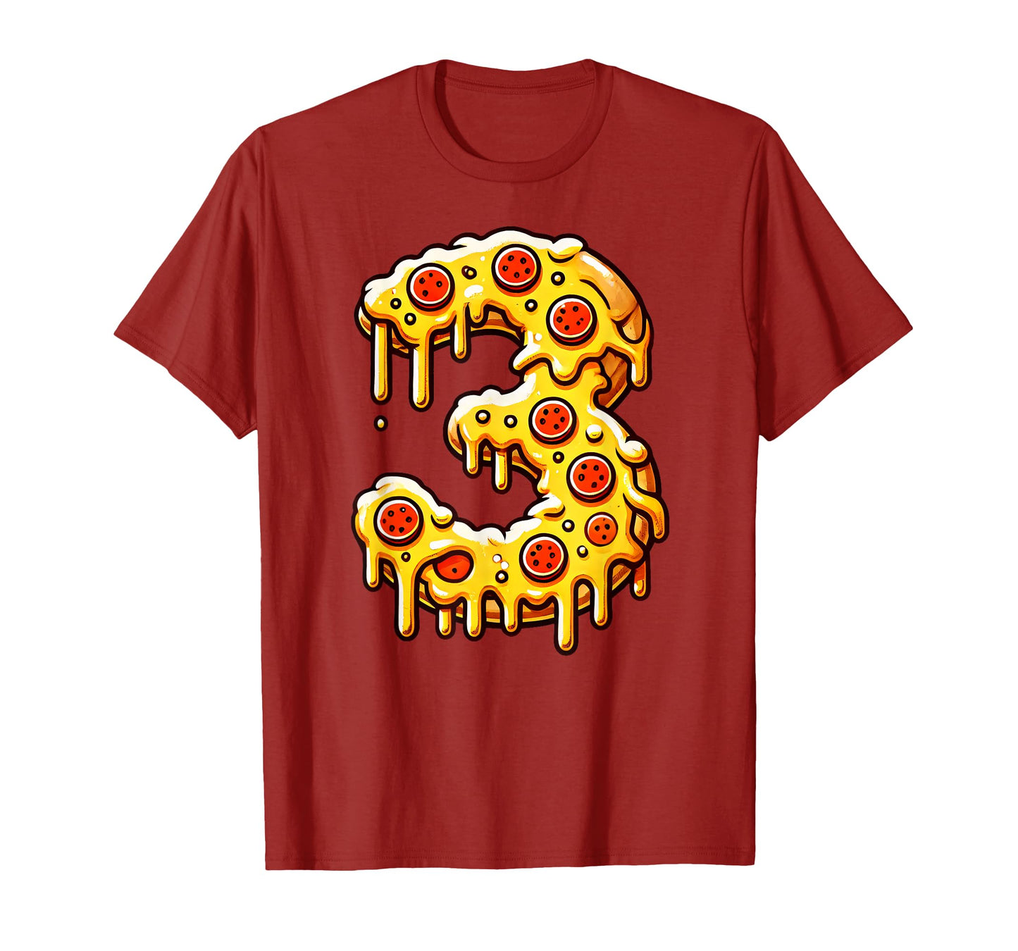 Pizza Bday Party 3rd 3 Years Old Birthday Boys Girls Kids T-Shirt