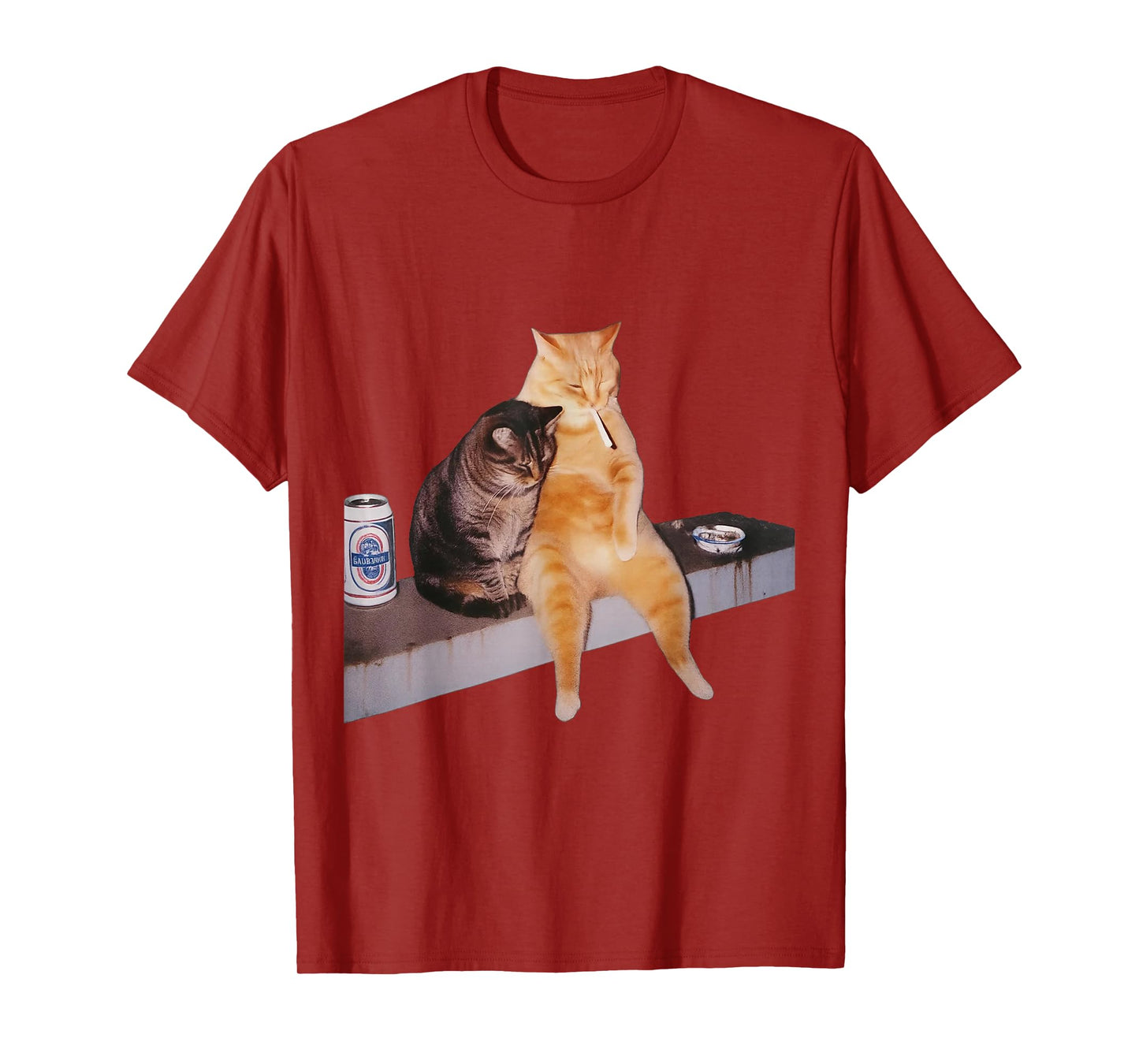 Cat Meme Cat Smoking Cigarette T-Shirt