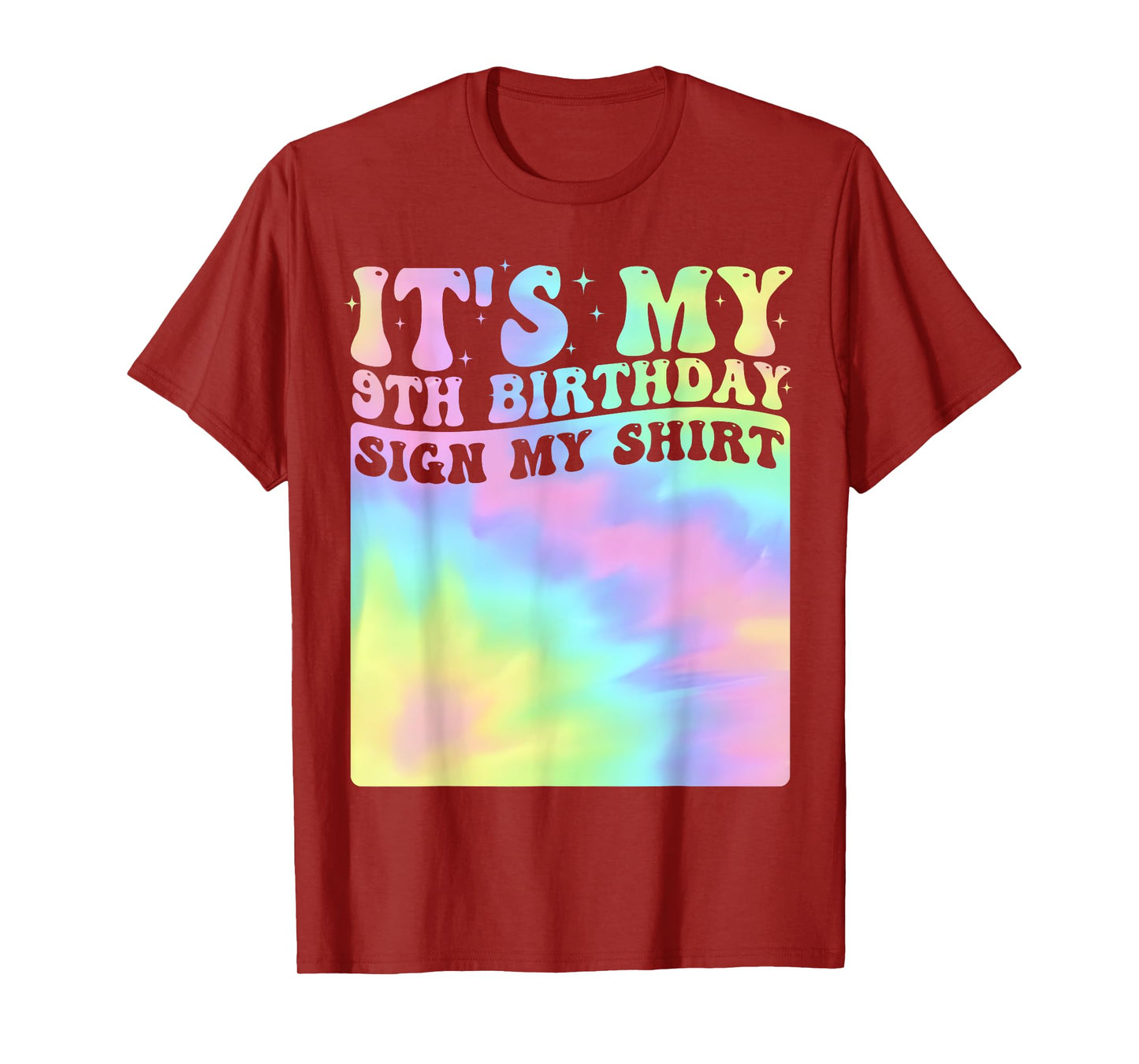 It's My 9th Birthday Sign My Shirt Cute Groovy Birthday Girl T-Shirt