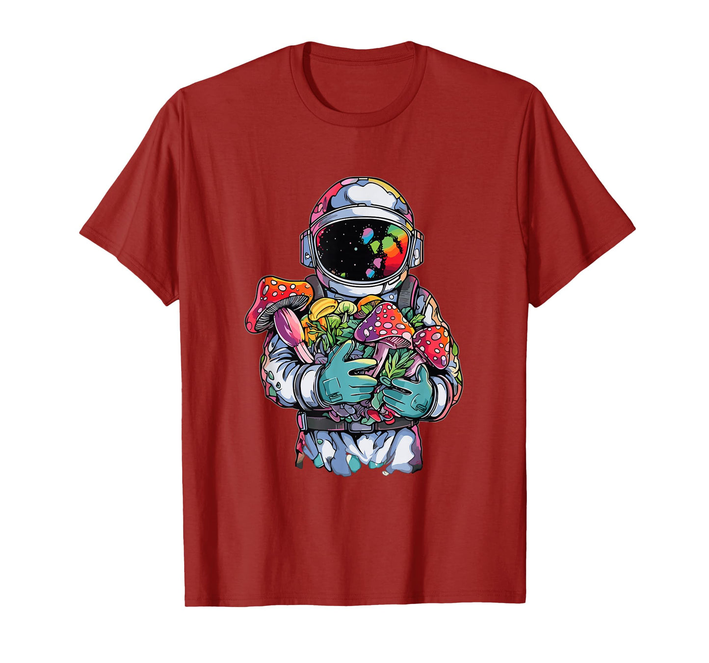 EDM DJ Festival Outfit Men & Women Trippy Astronaut Art EDM Mushroom Psychedelic Rave T-Shirt, Small, Black