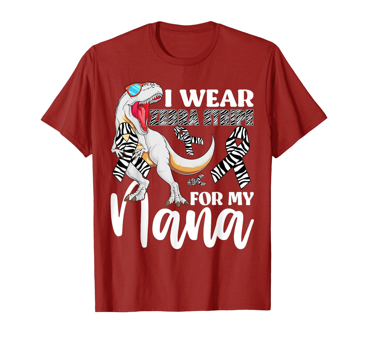 I Wear Zebra Stripe For My Nana Carcinoid Cancer Awareness T-Shirt
