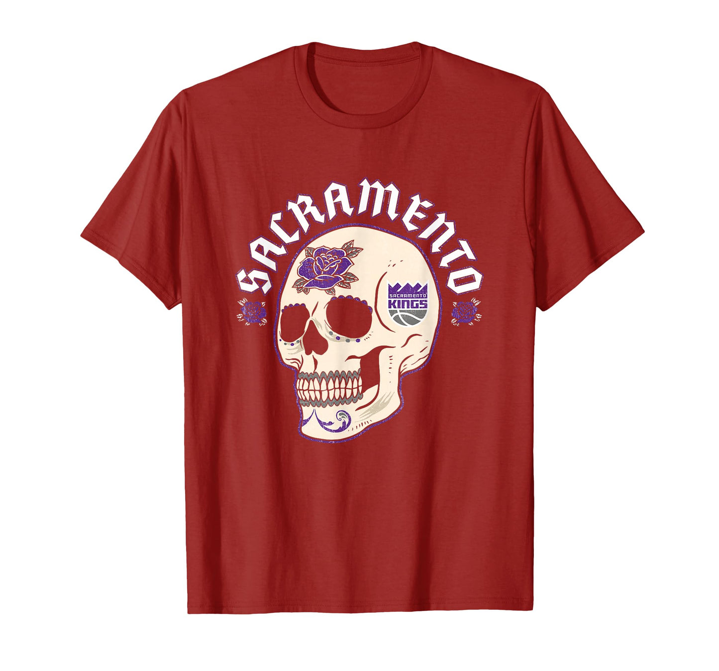 NBA Sacramento Kings Halloween Floral Skull T-Shirt