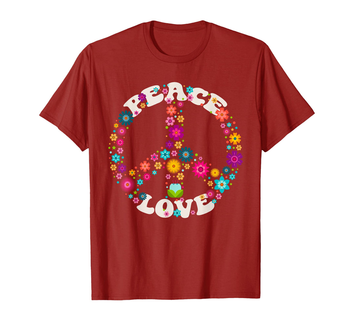 PEACE SIGN LOVE T Shirt 60s 70s Tie Dye Hippie Costume T-Shirt