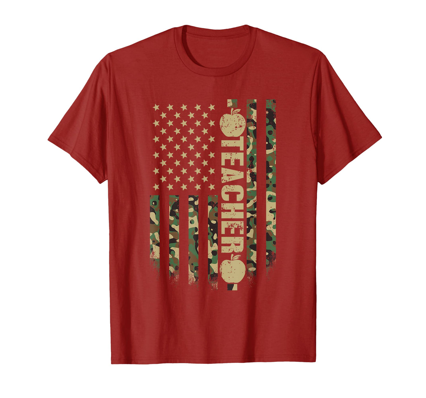 Patriotic Teacher American Flag Camouflage 4th Of July Camo T-Shirt