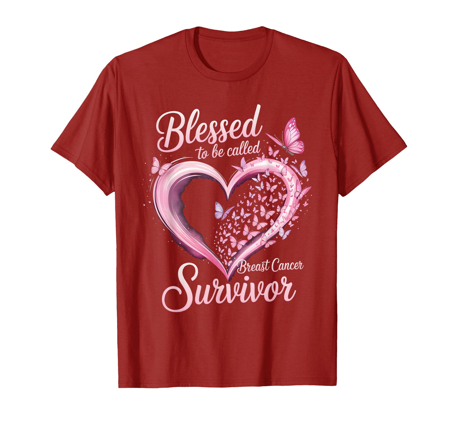 Blessed Breast Cancer Survivor Awareness Christian Women T-Shirt