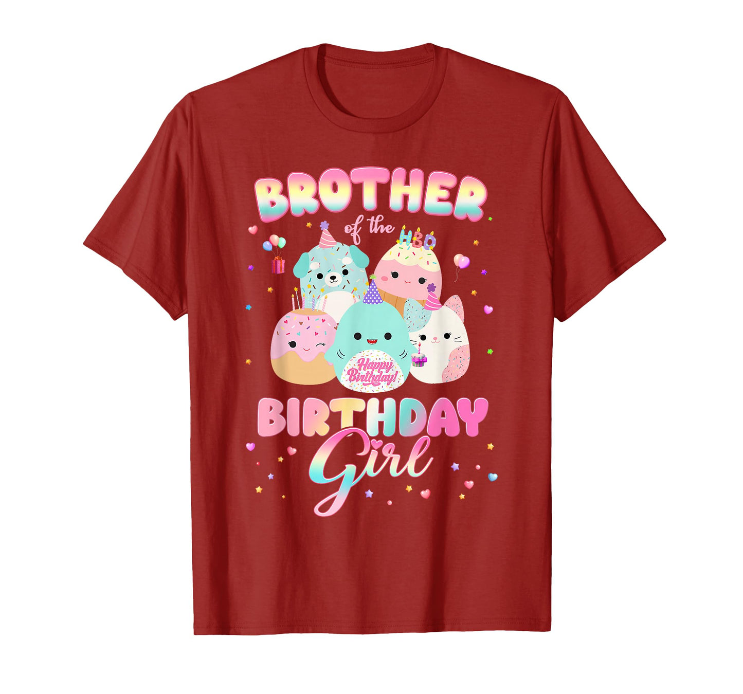 Birthday Family Squish Squad Brother Of The Birthday Girl T-Shirt