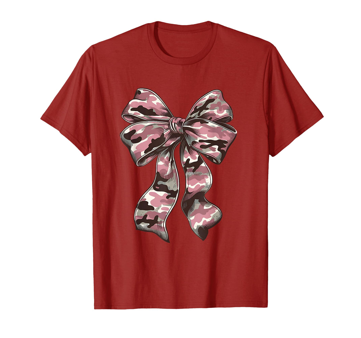 Pink Camouflage Old Camo Bow Camo Coquette Bow Hunting Women T-Shirt