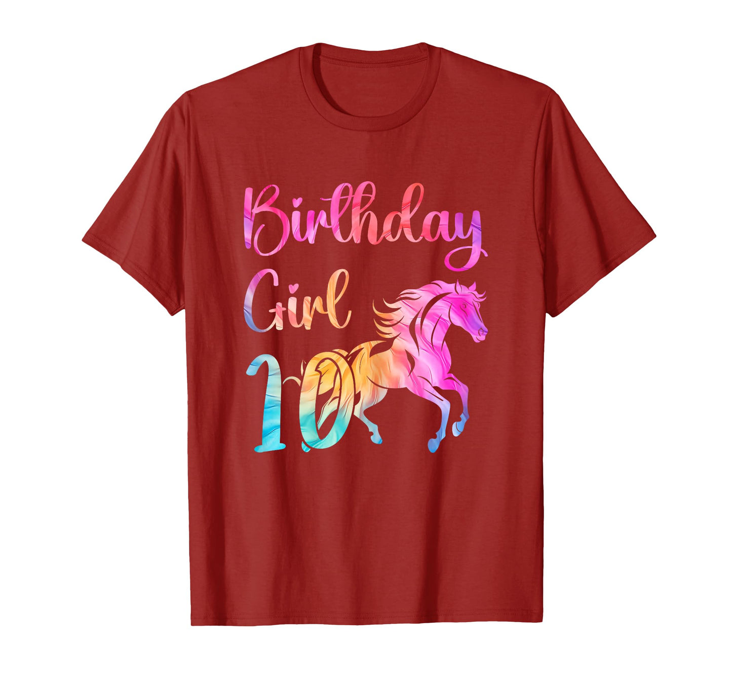 10th Birthday Horse 10 Year Old Girl Birthday Horse Lovers T-Shirt