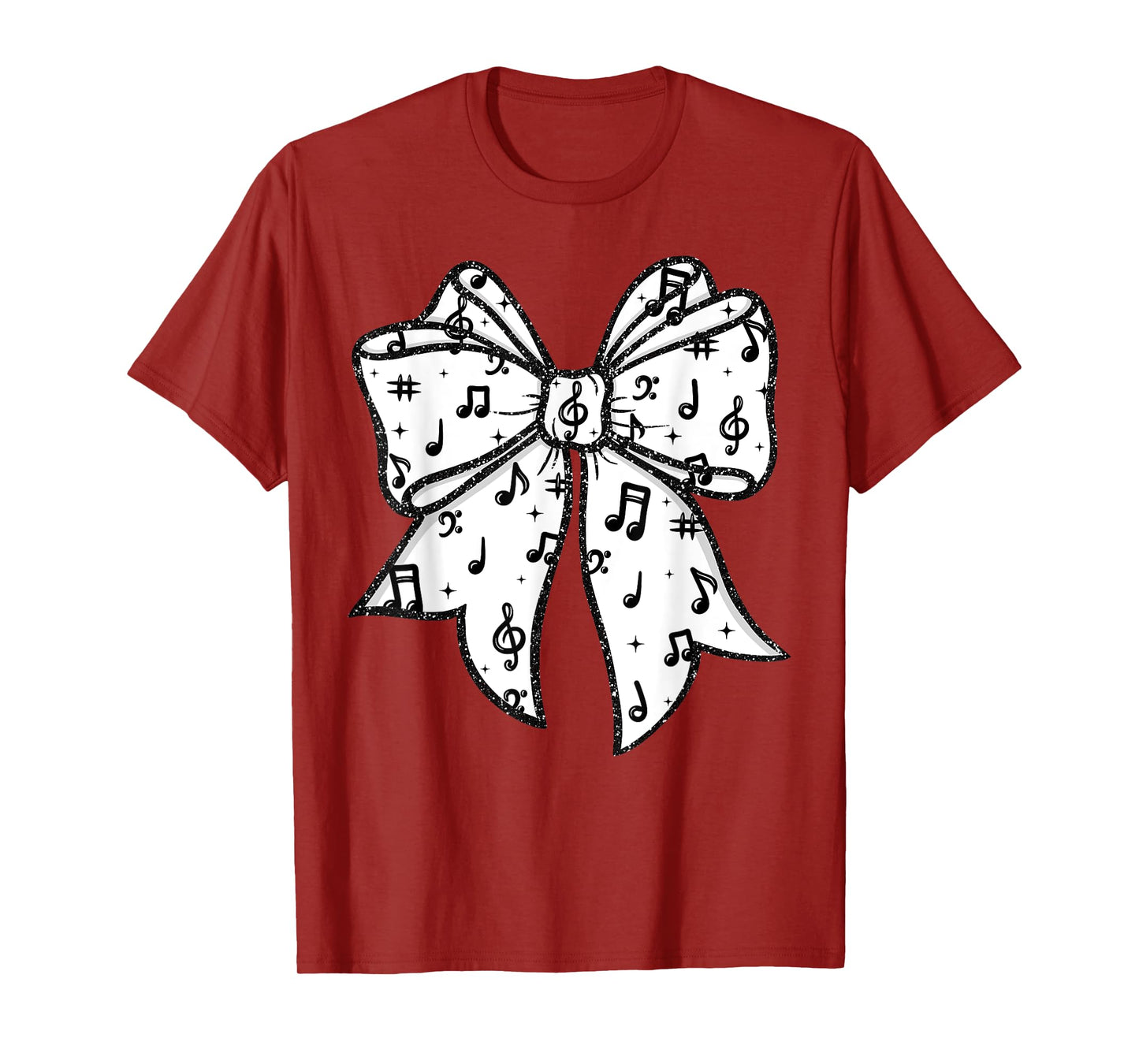 Music Notes Coquette Bow Music Teacher School Musician Band T-Shirt